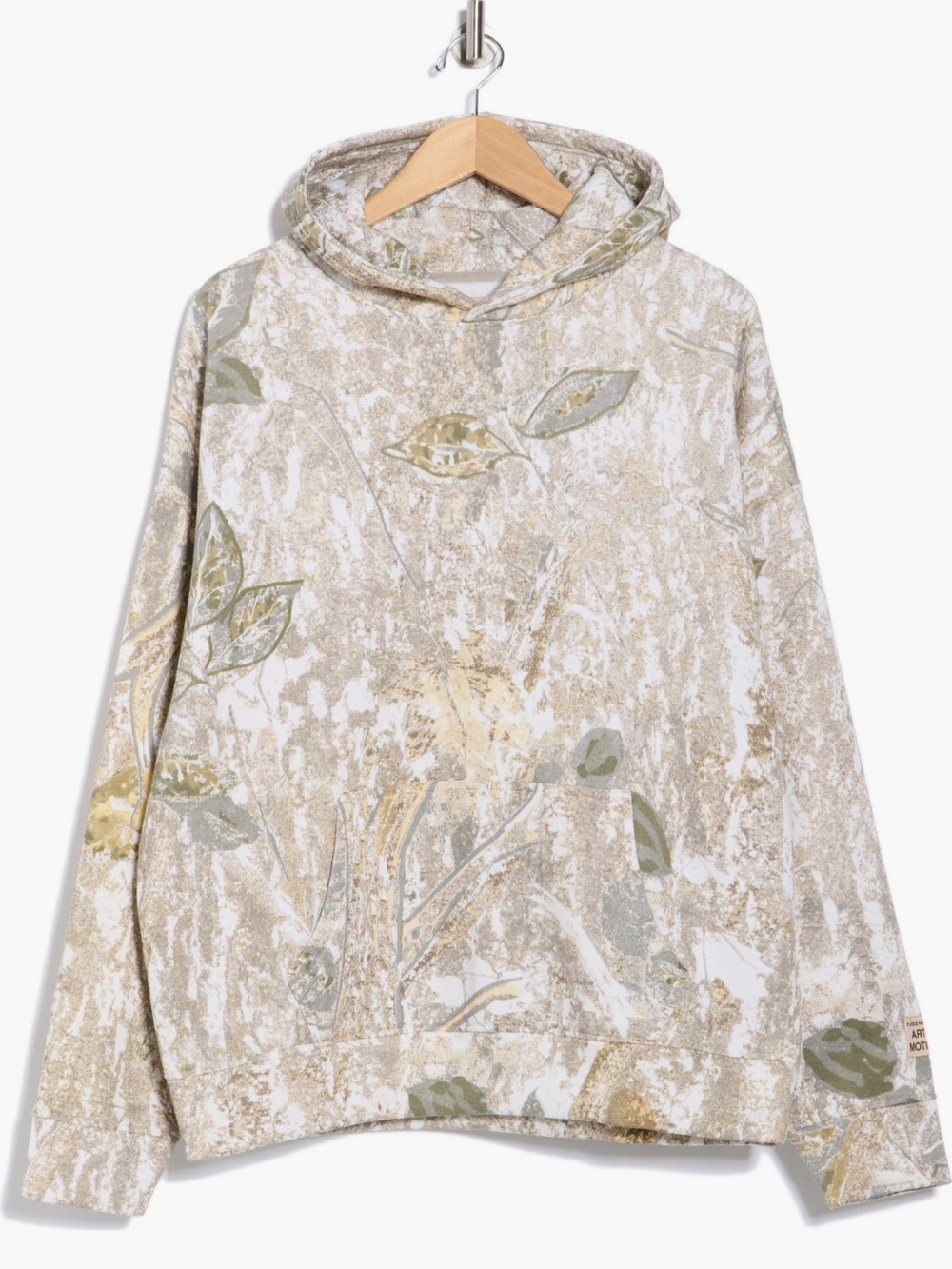 FLEECE FACTORY Art & Motion Fleece Hoodie In Muted Green - Picture 3 of 9